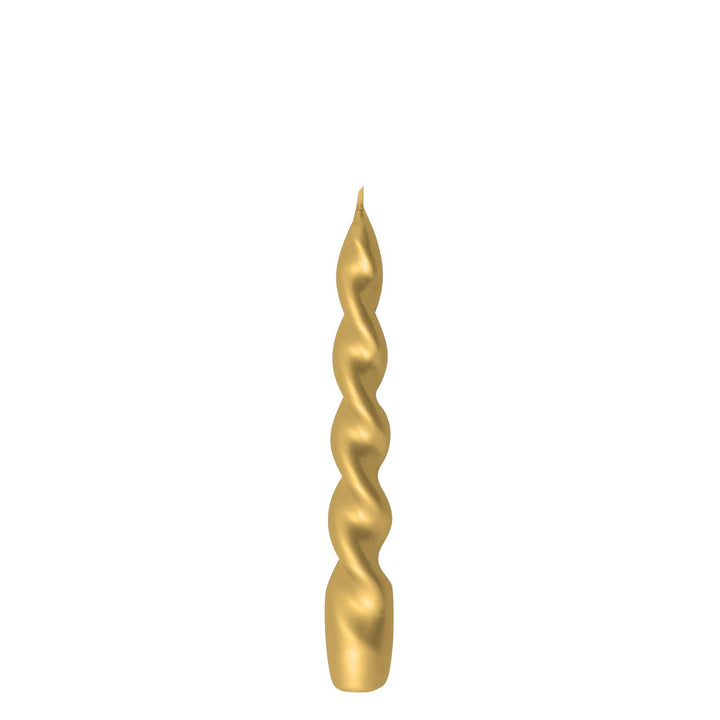 Gedrehte Stabkerze Metallic Gold | 20 cm