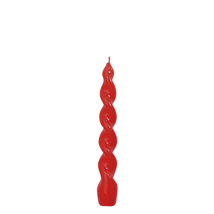 Gedrehte Stabkerze Rot | 20 cm