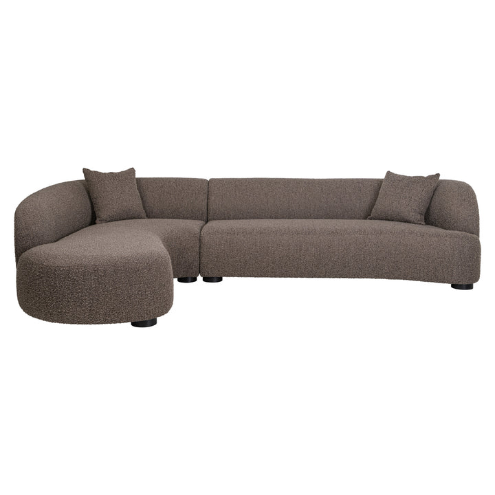 Richmond Interiors Canapé D’Angle Courbé Pandora Avec Lounge À Gauche | Marron