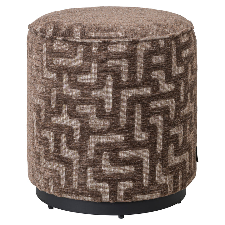 Richmond Interiors Pouf Rond Lexie Brun | ø 45 cm