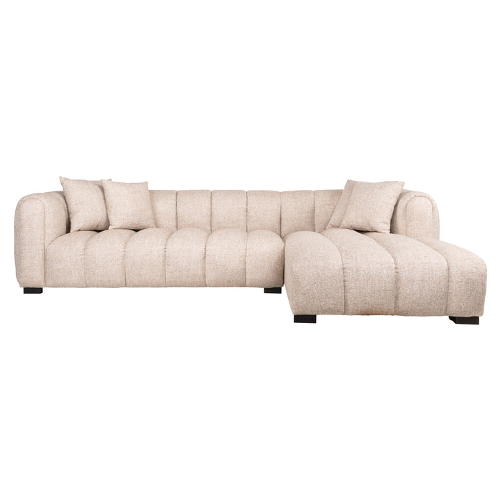Richmond Interiors Tweed-Ecksofa Novaro mit Lounge rechts | Creme