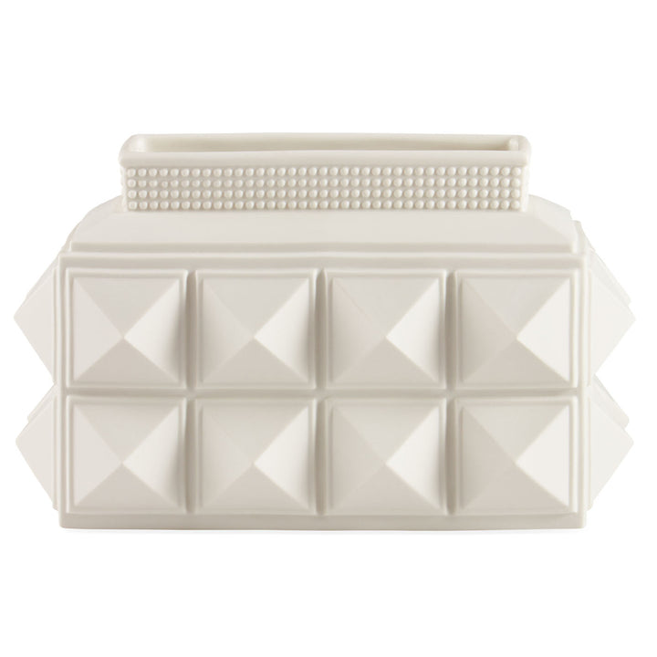 Jonathan Adler Porzellan Vase Charade Studded Low | Mattweiß