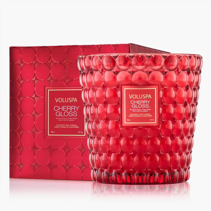 Voluspa 3 Wick Hearth Scented Candle Cherry Gloss Limited Edition | 1.077 g
