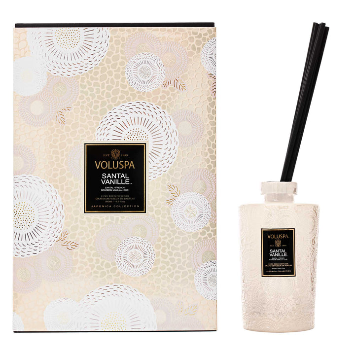 Voluspa Raumduft Santal Vanille | Luxe Diffuser mit Duftstäbchen