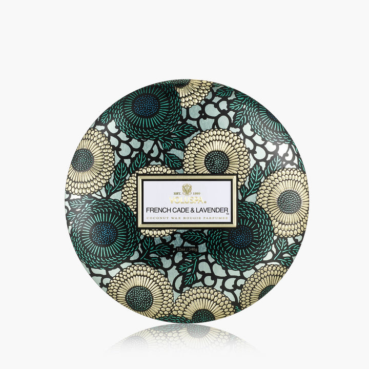 Voluspa 3-Docht Duftkerze French Cade Lavender Dose mit Deckel
