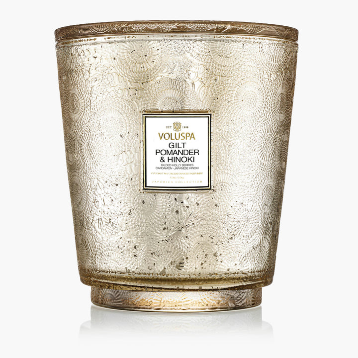 Voluspa 5 Wick Hearth Scented Candle Gilt Pomander & Hinoki Limited Holiday Edition | 3.5 kg