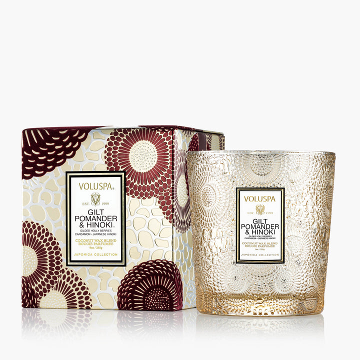 Voluspa Scented Candle Gilt Pomander & Hinoki Limited Holiday Edition | Classic Candle