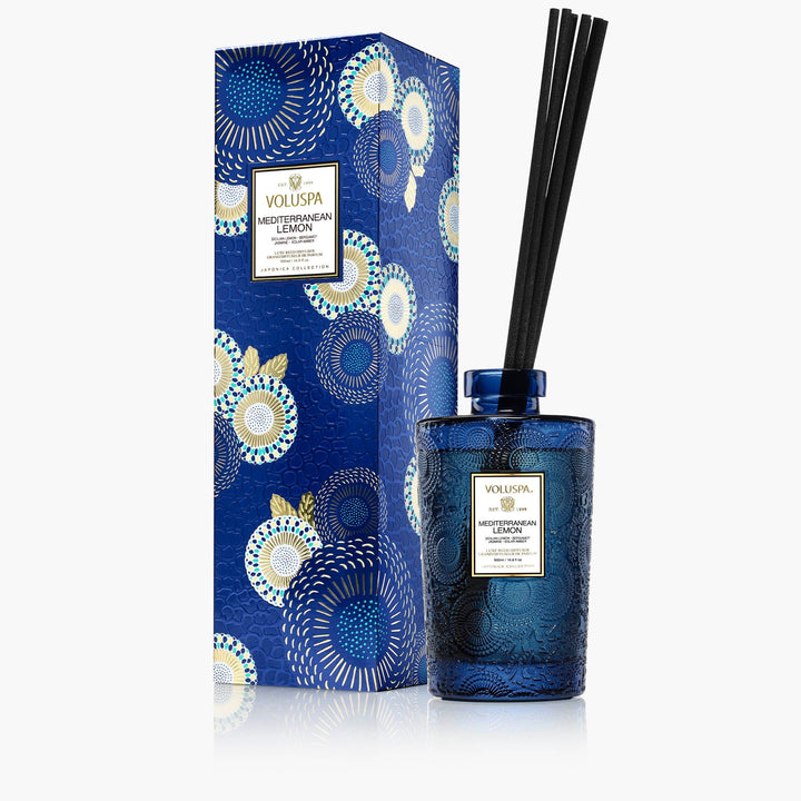 Voluspa Room Fragrance Mediterranean Lemon | Luxury Diffuser with Scent Sticks