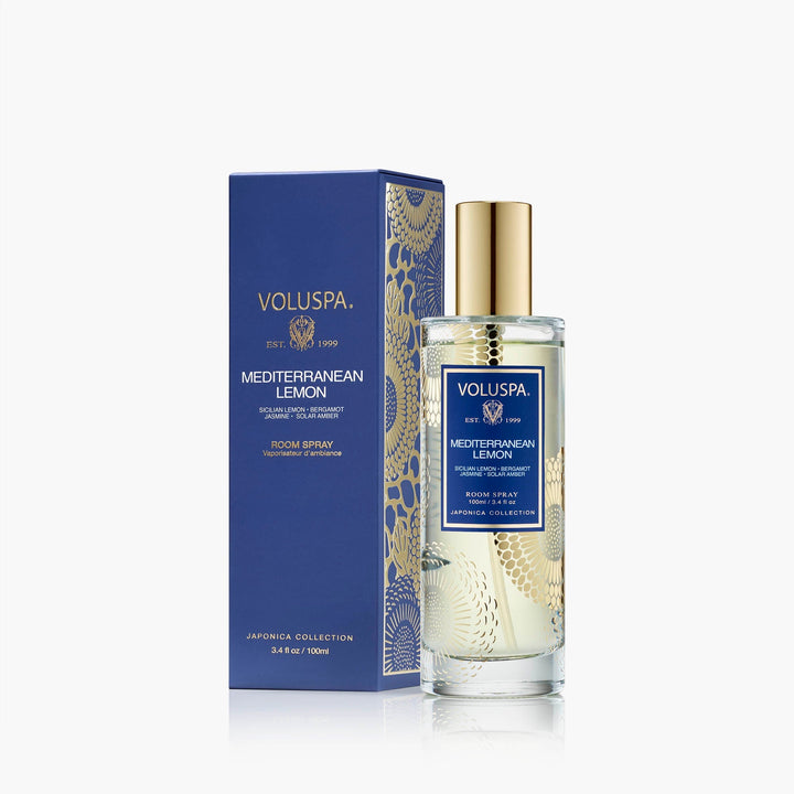 Voluspa Room Spray Mediterranean Lemon in a Noble Glass Bottle