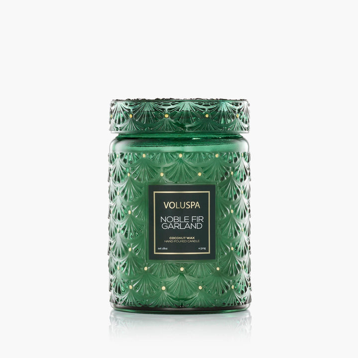 Voluspa Scented Candle Noble Fir Garland Limited Holiday Edition | Large Jar