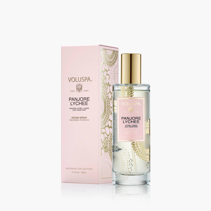Voluspa Raumspray Panjore Lychee im edlen Glasflakon