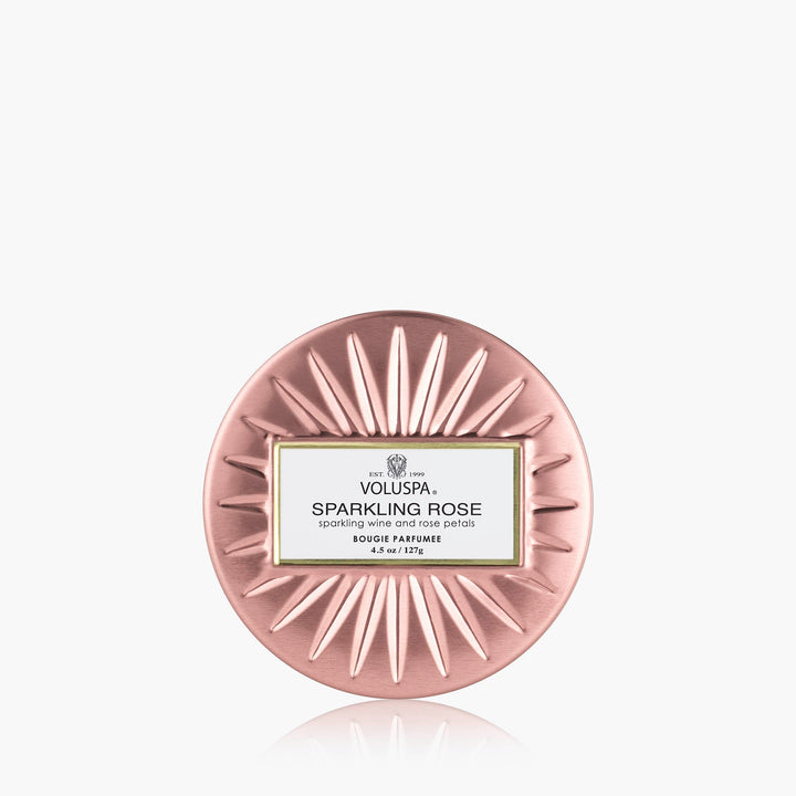 Voluspa Duftkerze Sparkling Rose Vermeil Collection | Mini Tin