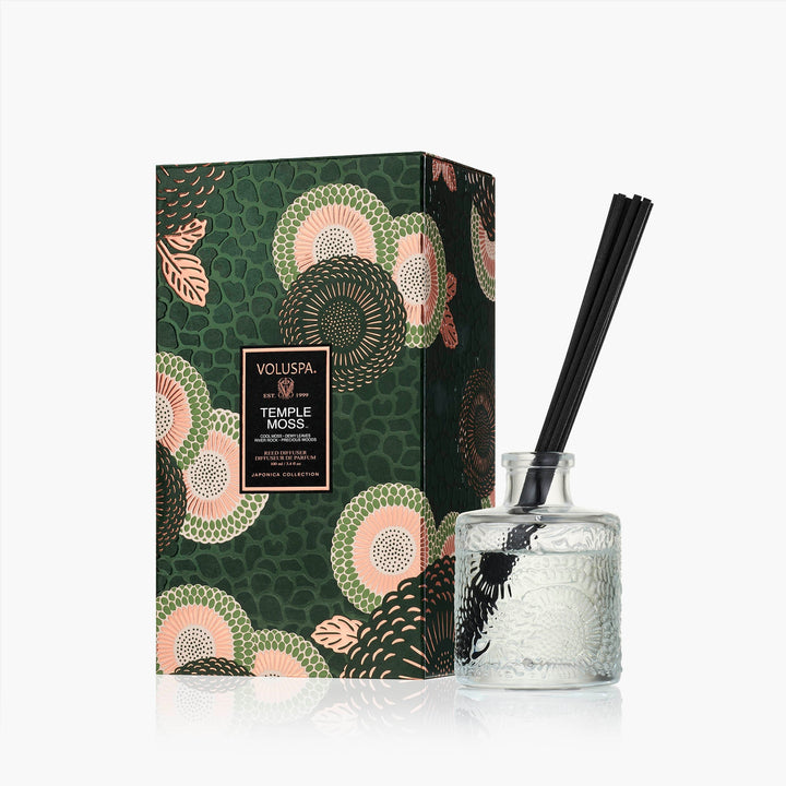 Voluspa Raumduft Temple Moss | Diffuser mit Duftstäbchen