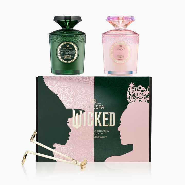 Voluspa Geschenkset Duftkerzen & Dochtschere Wicked Pink Goes Good With Green