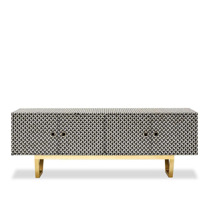 Abhika Sideboard Bonnie Schwarz-Weiß | 221x45 cm