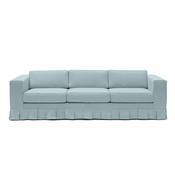 Abhika Sofa Gothit Balza aus weicher Wolle Azurblau | 265 cm
