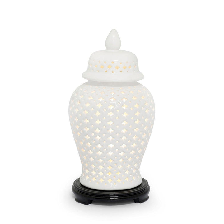 Abhika Tischlampe Ming Cross Weiß | H 48 cm