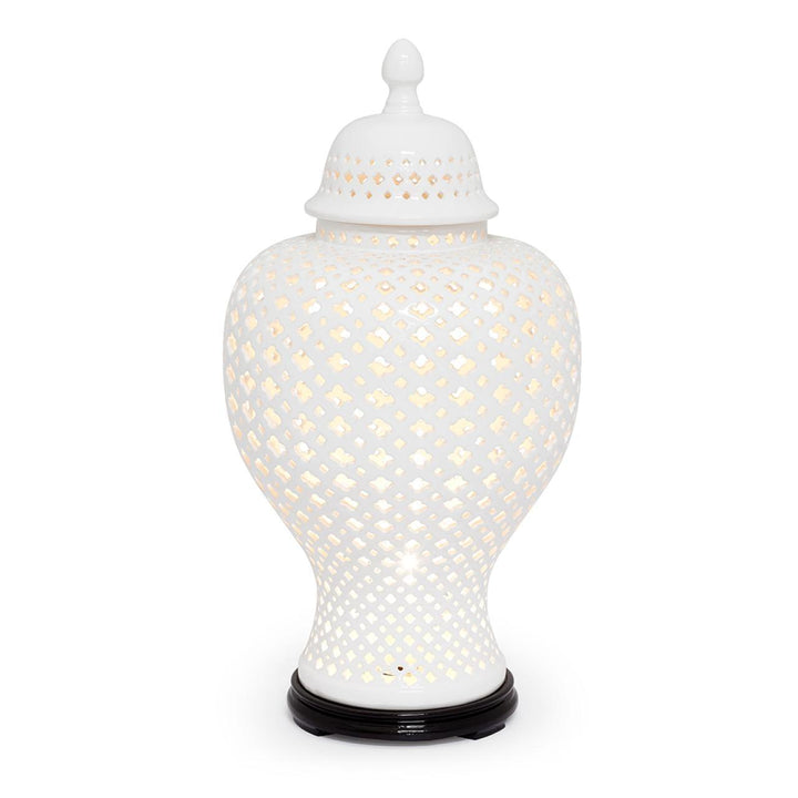 Abhika Tischlampe Ming Cross Weiß | H 65 cm
