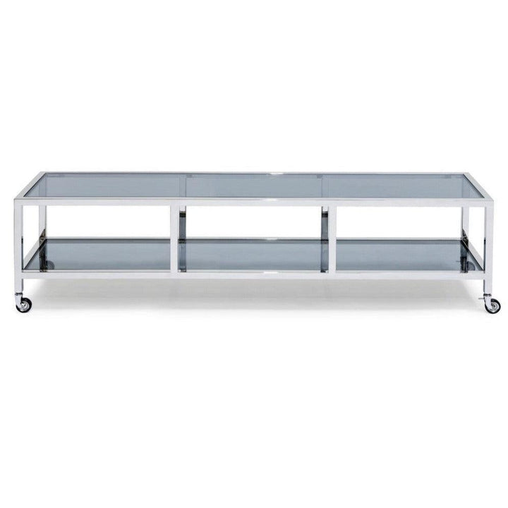 Abhika Verchromtes TV Lowboard Jude Silber | 190x50 cm