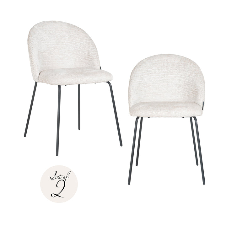 Richmond Interiors 2er Set Esszimmerstuhl Alyssa | cream