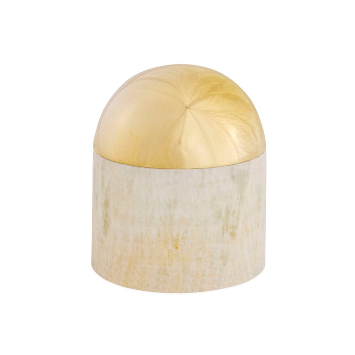 Jonathan Adler Dose & Aufbewahrungsbox Globo aus Onyx & Messing | Small