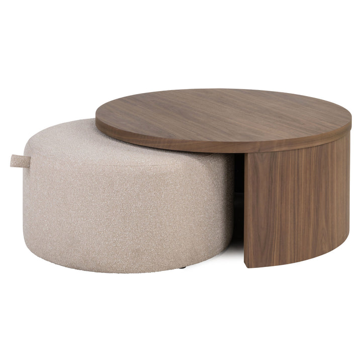 Richmond Interiors 2er Set runder Couchtisch Windsor | Walnuss