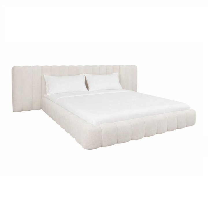 Richmond Interiors Lit Rembourré Cupidon avec Rangement Crème | 180×210 cm