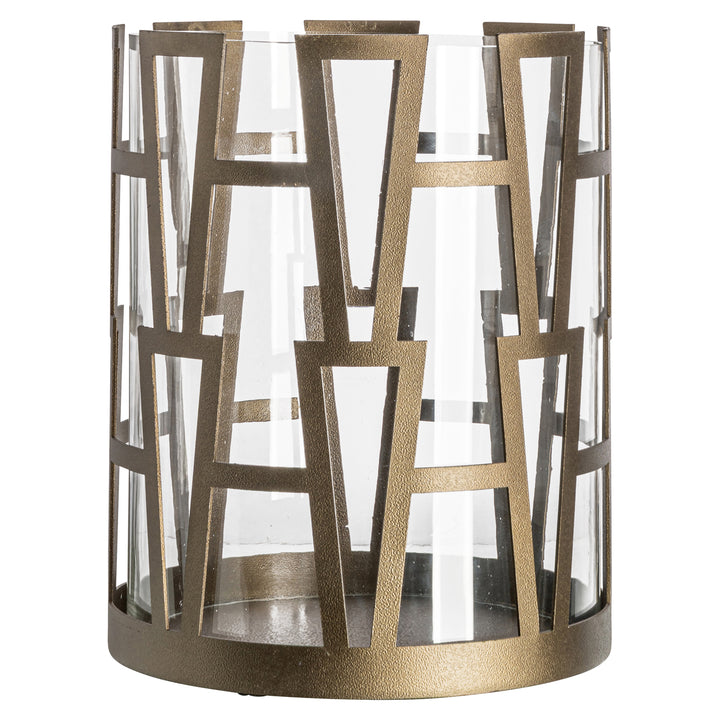 Richmond Interiors Windlicht Shandy Antik Messing | H 26 cm