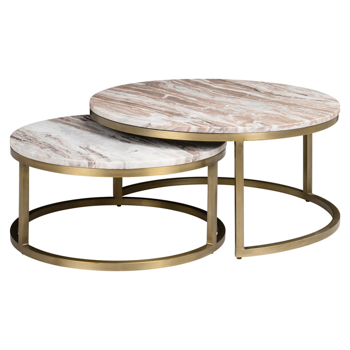 Richmond Interiors 2er Set Marmor-Couchtisch Bottega | Blush Beige