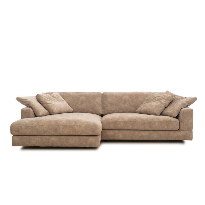 Modernes Ecksofa Barcelona mit Recamiere in Beige, luxuriöses Design von Codeso Living