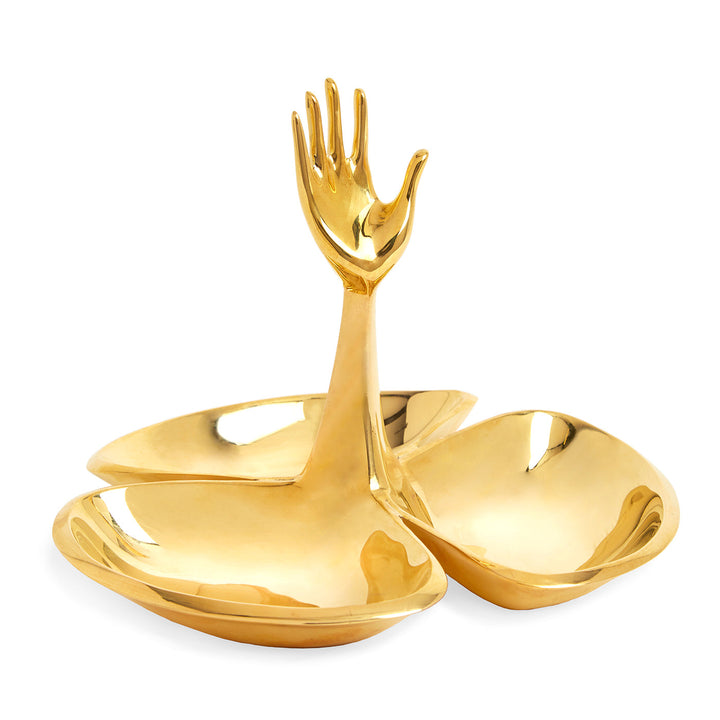 Jonathan Adler Trefoil Servierschale Eve Bon Bon aus massivem Messing