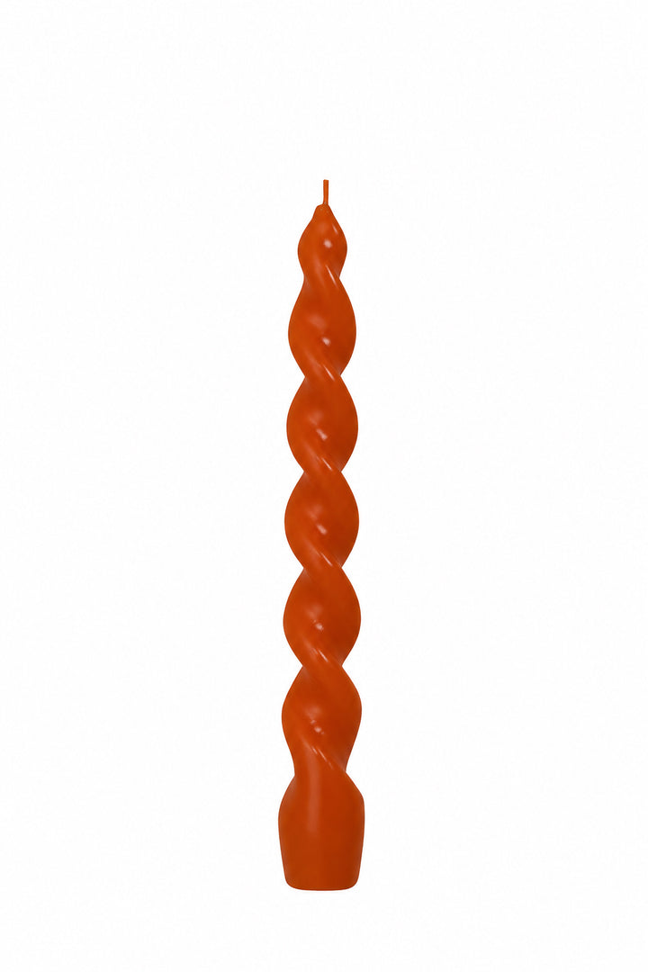 Gedrehte Kerze Orange | 20 cm