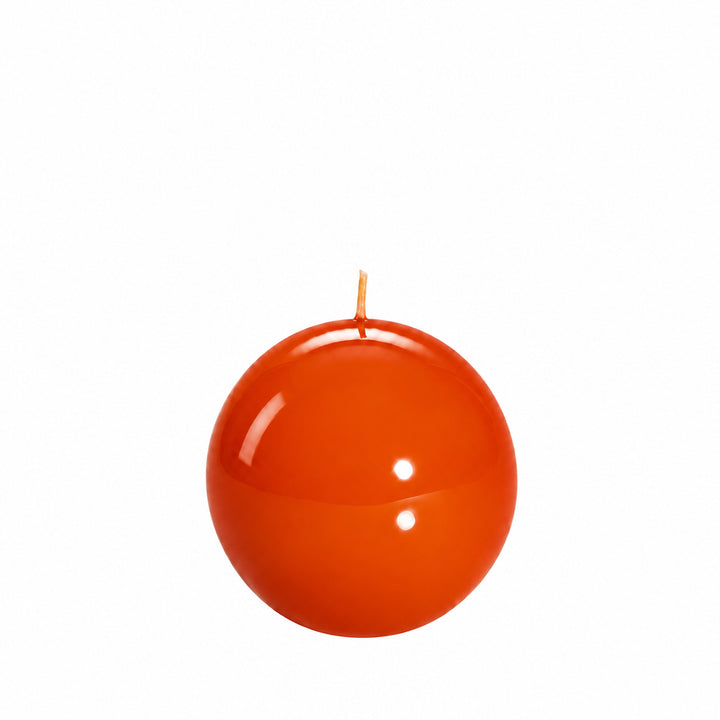 Glänzende Kugelkerze Orange | Ø 8 cm