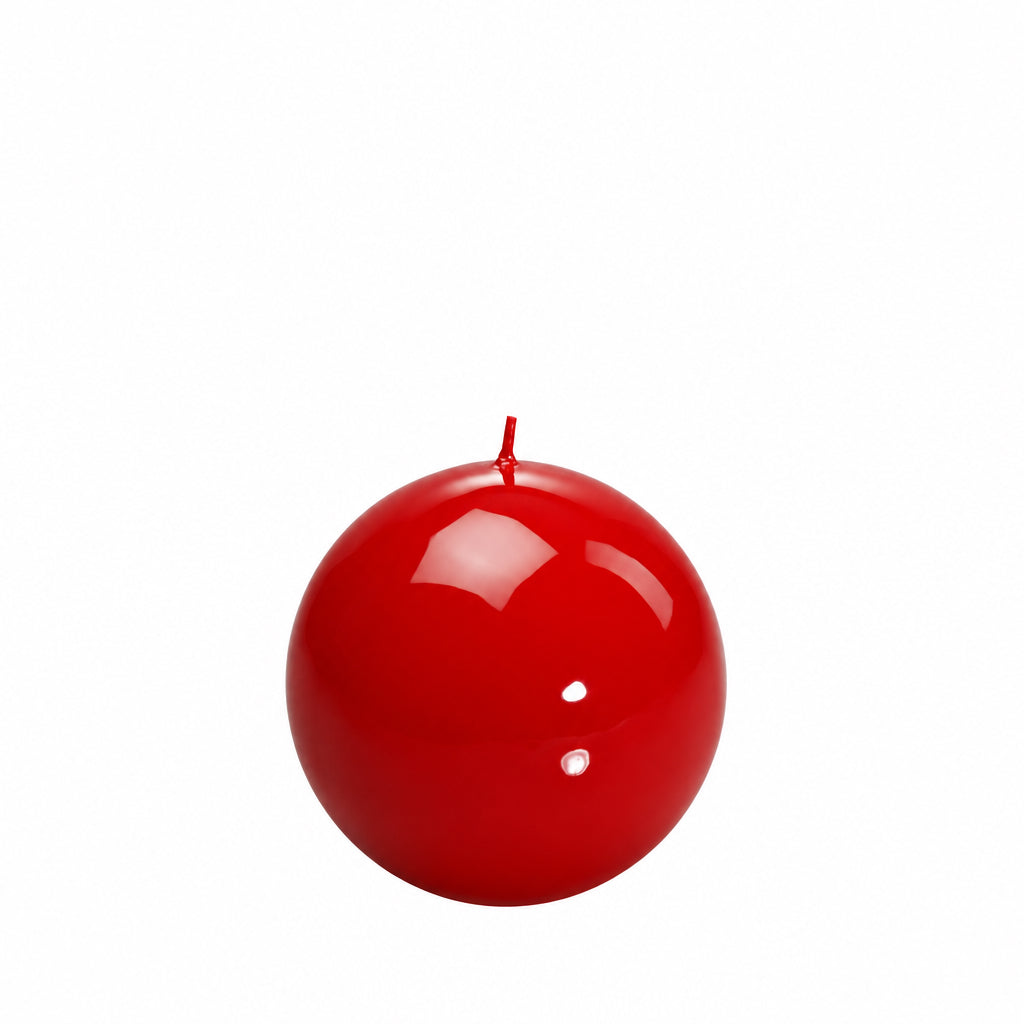 Glänzende Kugelkerze Rot