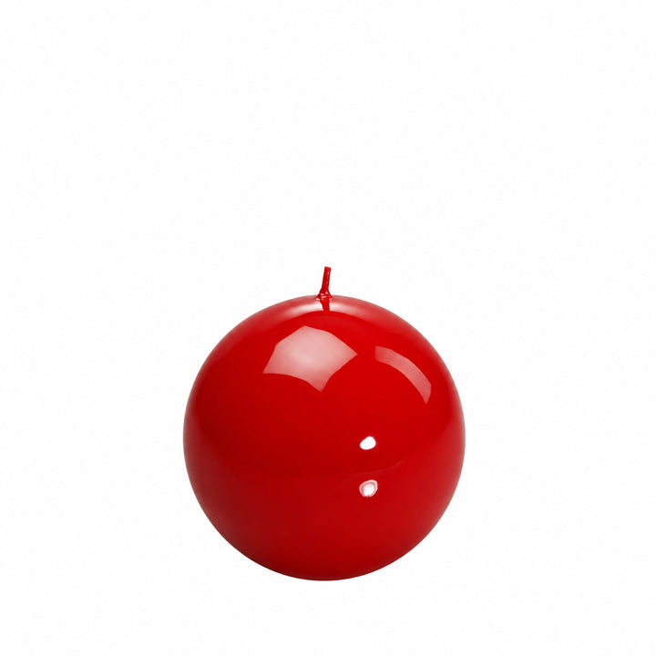 Glänzende Kugelkerze Rot | Ø 8 cm