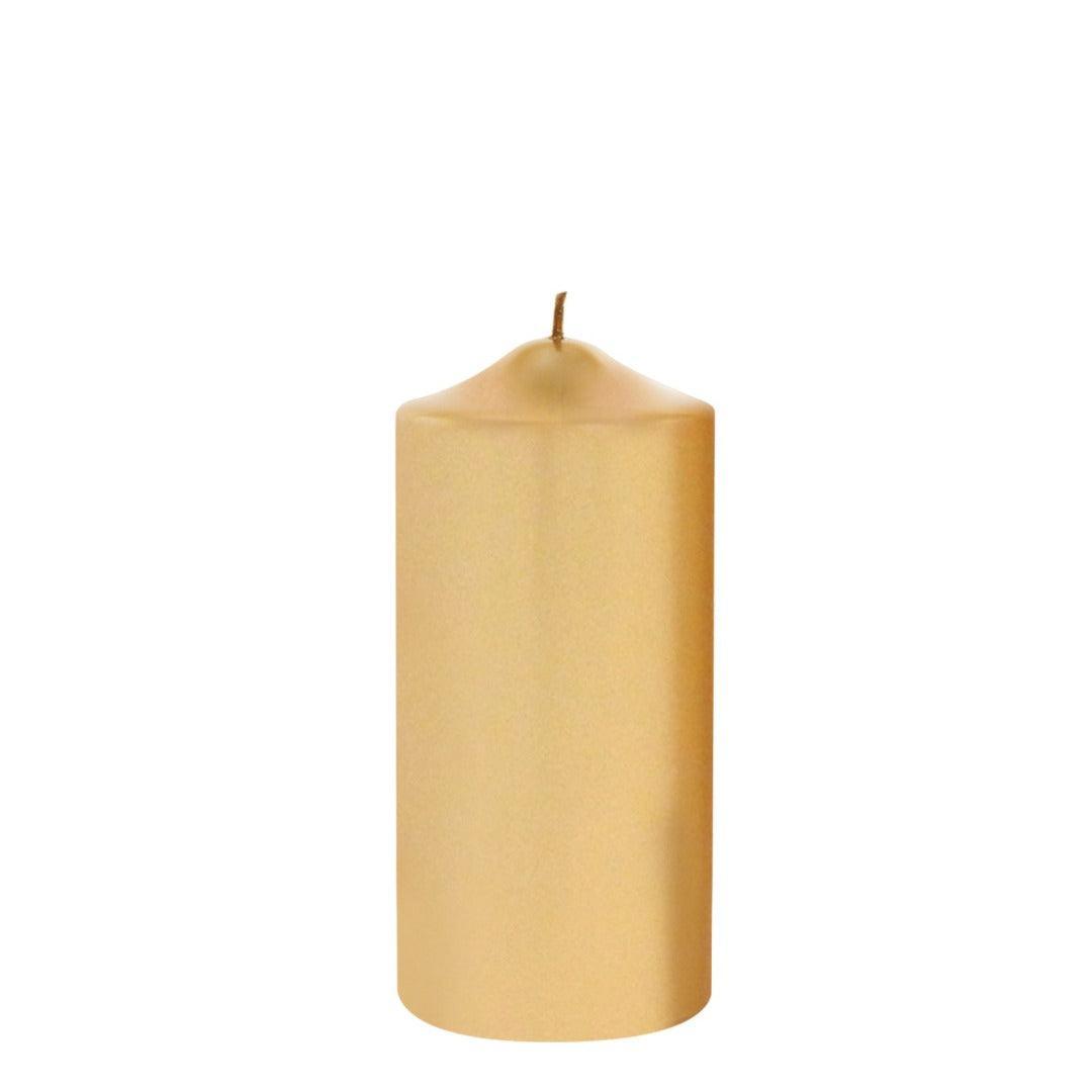 Glänzende Stumpenkerze Metallic Gold