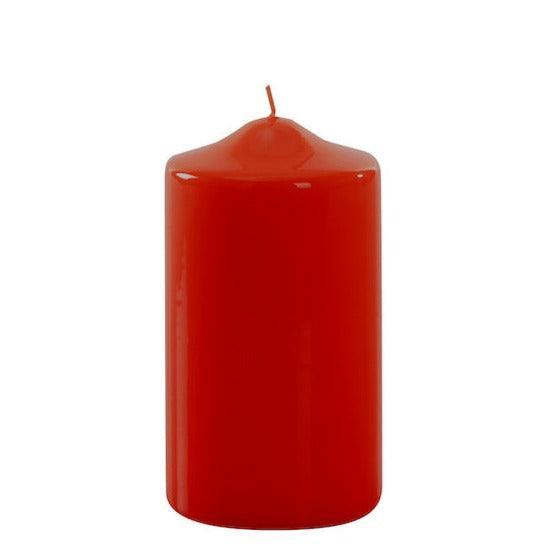 Glänzende Stumpenkerze Rot