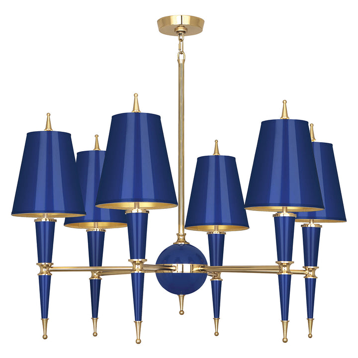 Jonathan Adler 6-flammiger Kronleuchter Chandelier Versailles | Blau