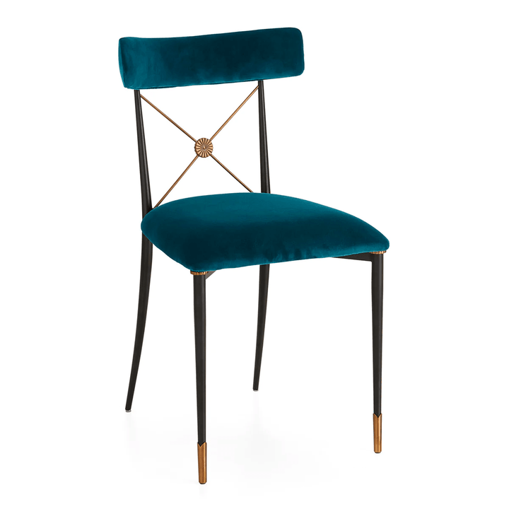 Jonathan Adler Samt-Esszimmerstuhl Rider | Rialto Peacock