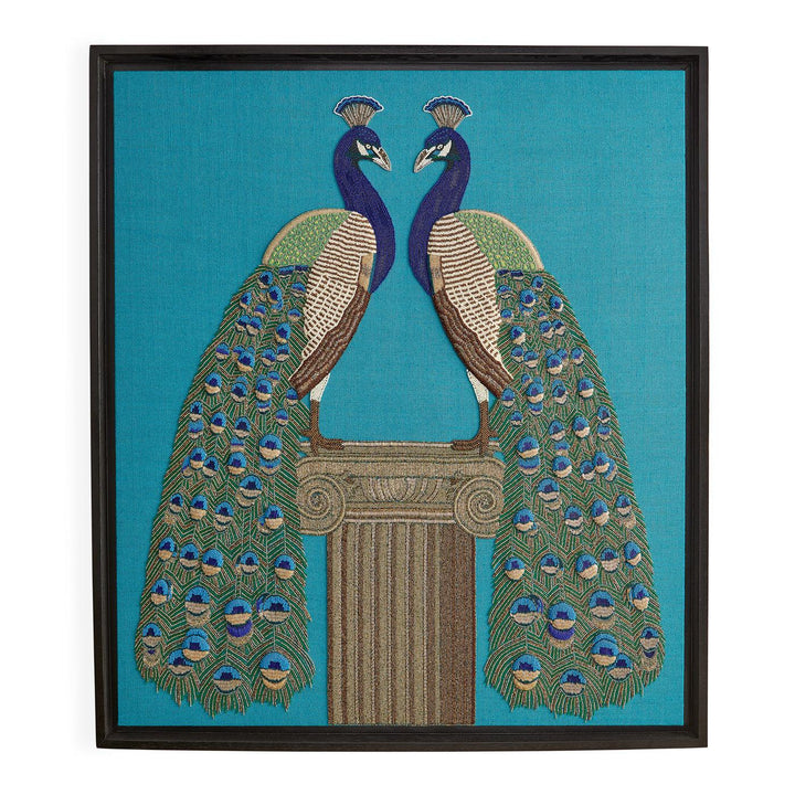 Jonathan Adler Wandbild Peacock Pfau Beaded Wall Art