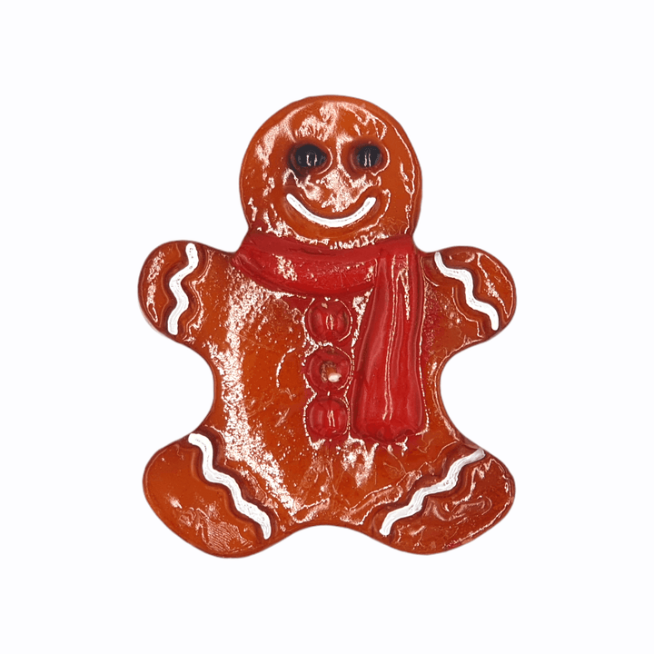 Kerze in Lebkuchenmann-Form mit rotem Schal, Glam Wohnaccessoire von Codeso Living