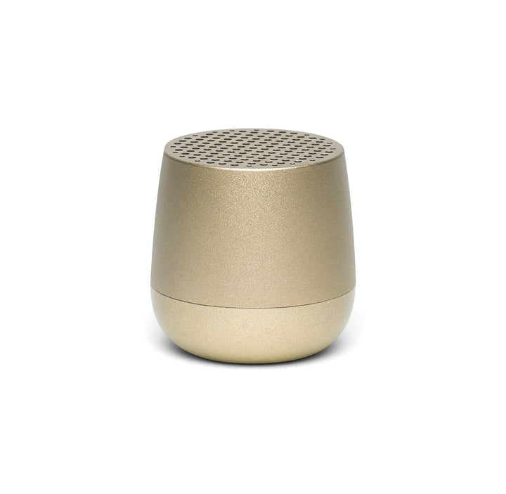Kompakter goldfarbener Bluetooth-Lautsprecher Lexon Mino Soft, glänzendes Design, Glam-Interior