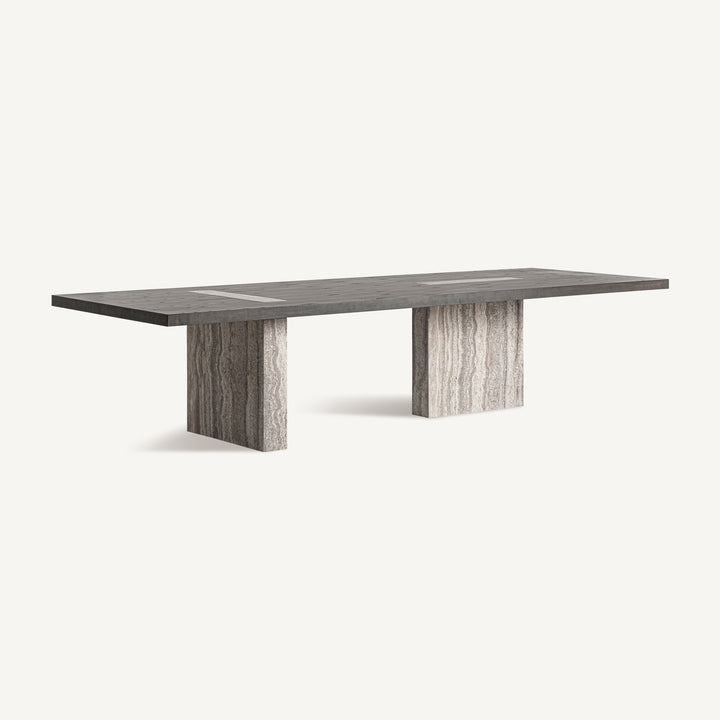 Vical Holz-Esstisch Rignac mit Travertinfüßen | 350x120 cm – Ansicht 2