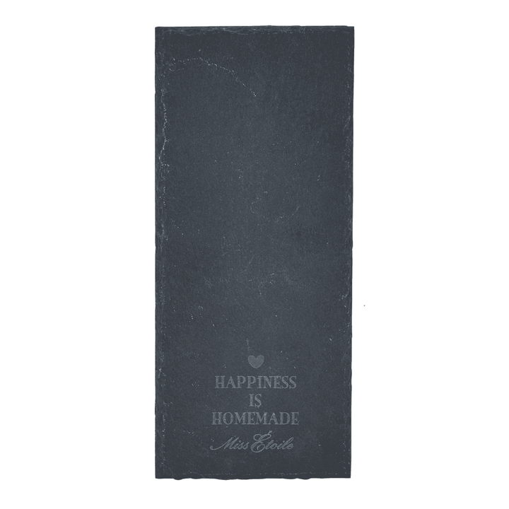 Miss Étoile Servierplatte aus Schiefer "Happiness is Homemade" | 25 x 11 cm