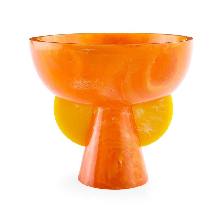 Jonathan Adler Dekoschale Como Pedestal Bowl | Orange & Gelb