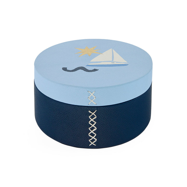 Jonathan Adler runde Leder-Aufbewahrungsbox Playa | Large