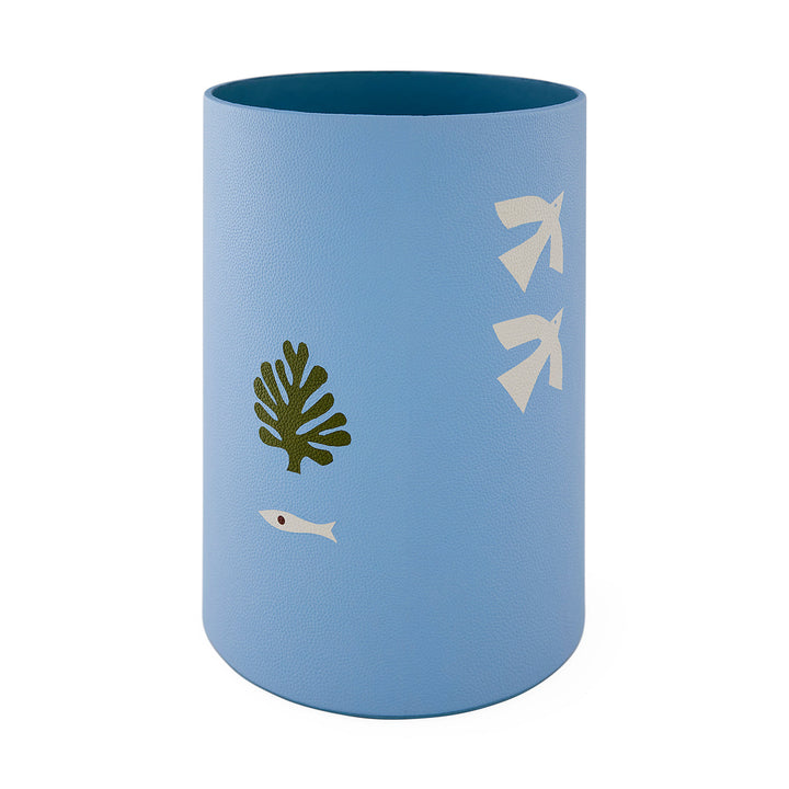 Jonathan Adler runder Leder-Papierkorb Playa