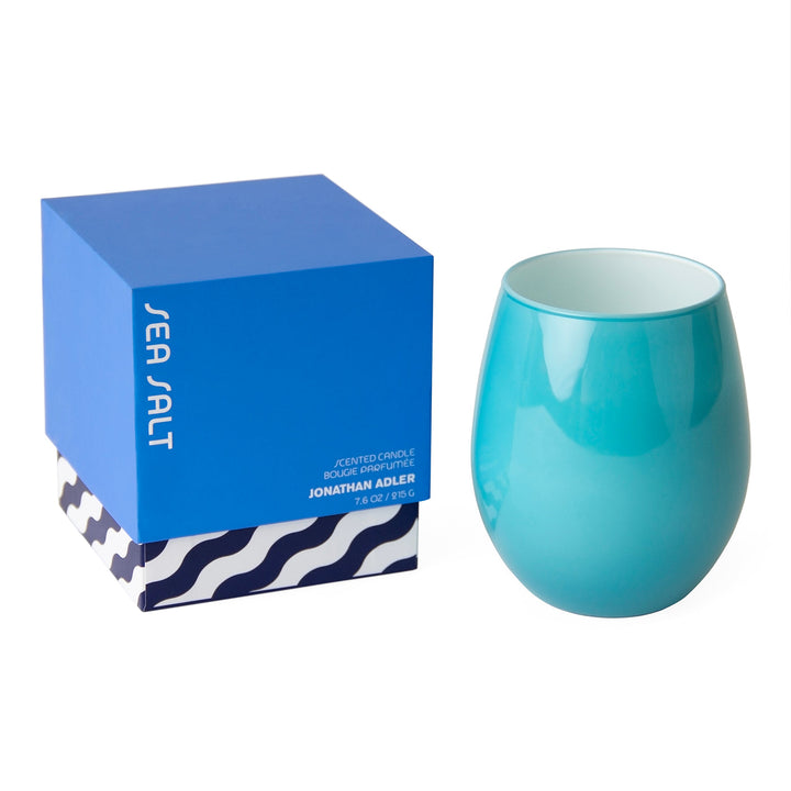Jonathan Adler Duftkerze Pop Sea Salt mit blauer Geschenkverpackung