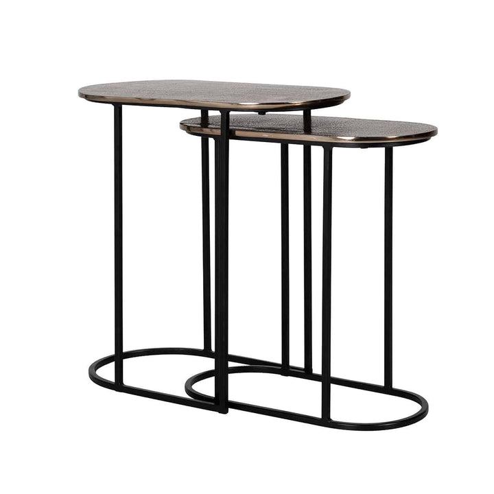 Richmond Interiors 2er Set Beistelltisch Chandon | Champagner