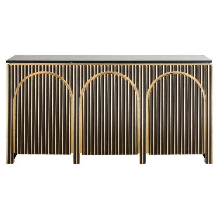 Richmond Interiors Marmor-Sideboard Les Arcs Ironville 3-türig | brushed gold
